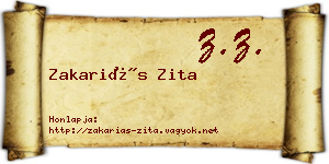Zakariás Zita névjegykártya